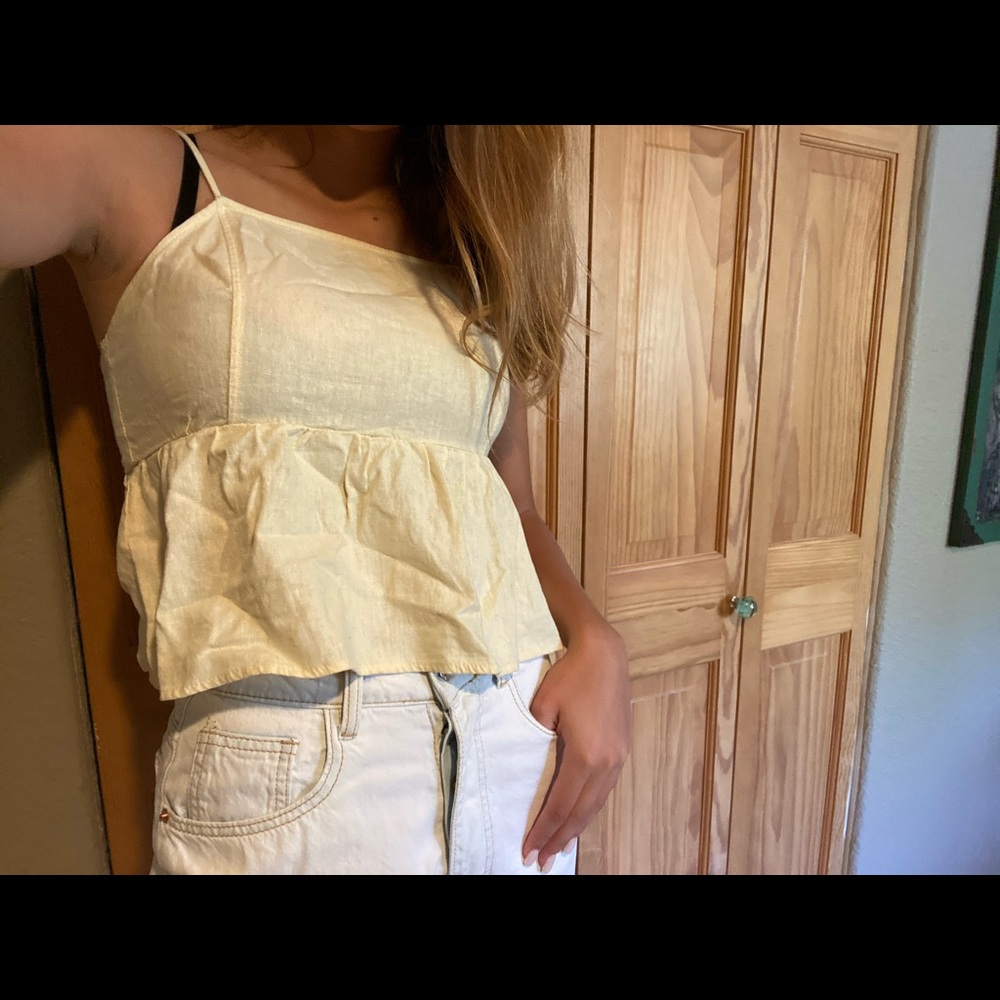Yellow flowy tank top